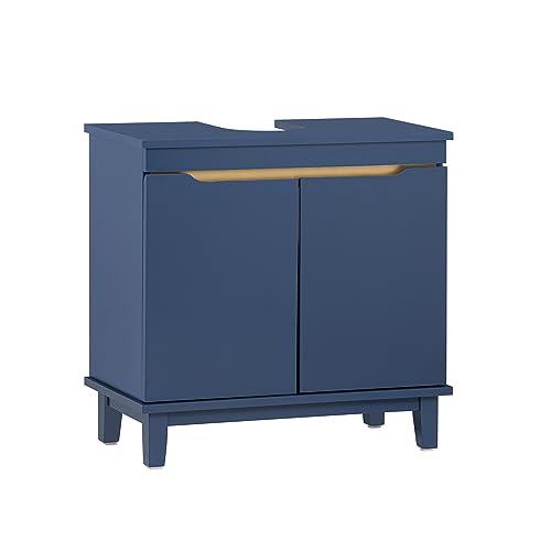 SoBuy BZR113-B Waschbeckenunterschrank Waschtischunterschrank Badschrank Badezimmerschrank Waschtisch Unterschrank Badmöbel Blau BHT ca. 60x59x30cm von SoBuy