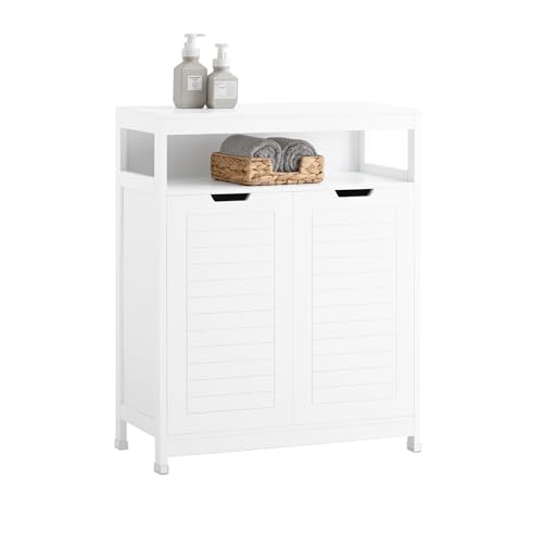 SoBuy BZR121-W Badkommode mit 2 Türen Midischrank Kommode Badschrank Badmöbel Sideboard Flurschrank Weiß BHT ca. 70x90x35cm von SoBuy