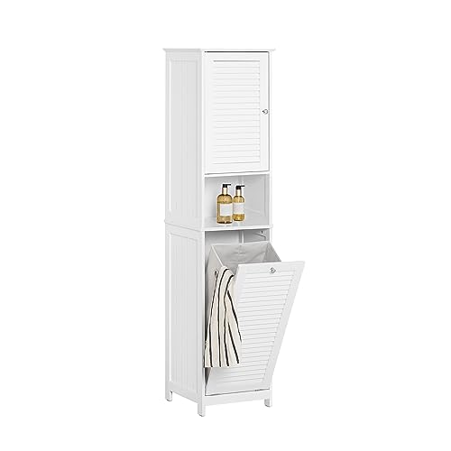 SoBuy Badezimmerschrank Hochschrank mit Wäschekorb Schmaler Badschrank mit Regal, Badmöbel für kleine Bäder, Wäscheschrank stehend Badezimmer Schrank Weiß 40x170x38 cm BZR124-W SoBuy Badezimmerschrank Hochschrank mit Wäschekorb Schmaler Badschrank mit Regal, Badmöbel für kleine Bäder, Wäscheschrank stehend Badezimmer Schrank Weiß 40x170x38 cm BZR124-W von SoBuy