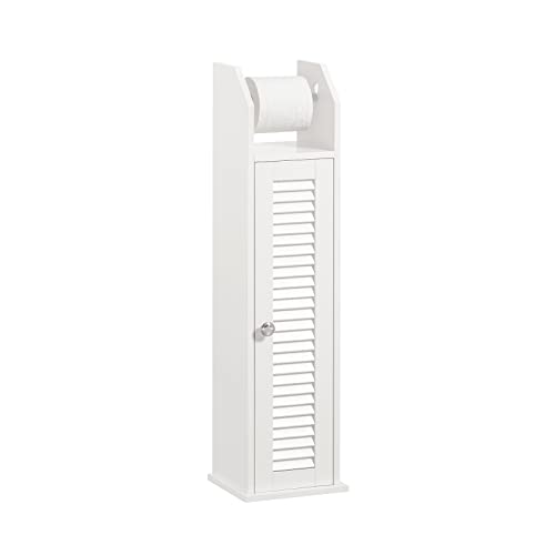 SoBuy BZR49-W Freistehend Toilettenrollenhalter Toilettenschrank Toilettenpapieraufbewahrung Badregal Badschrank Seitenschrank Badmöbel weiß BHT ca: 20x79x18cm von SoBuy