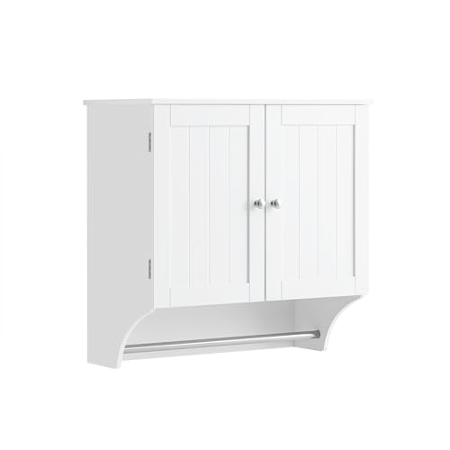SoBuy BZR84-W Hängeschrank mit Türen Badschrank Wandschrank Badhängeschrank Küchenschrank Medizinschrank Badmöbel Weiß BHT ca: 60x60x30cm von SoBuy