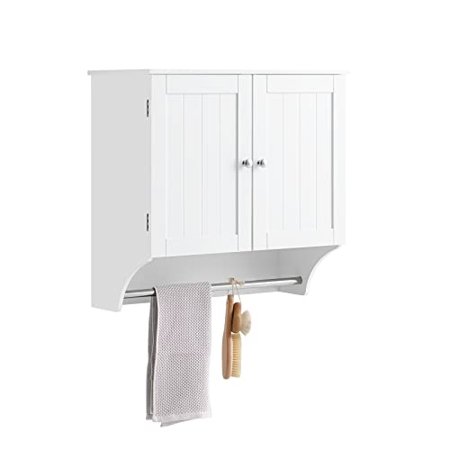 SoBuy BZR84-W Hängeschrank mit Türen Badschrank Wandschrank Badhängeschrank Küchenschrank Medizinschrank Badmöbel Weiß BHT ca: 60x60x30cm von SoBuy