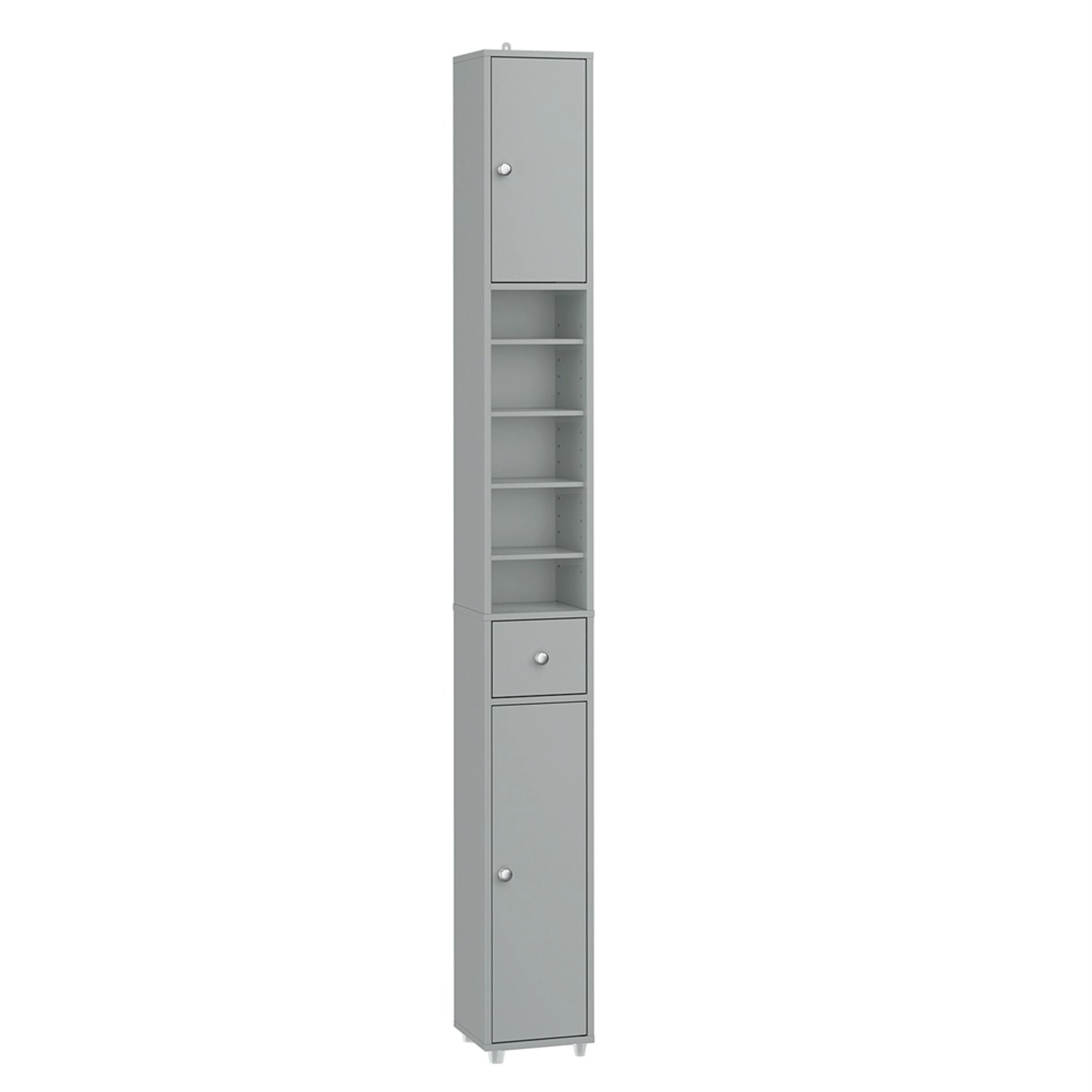 SoBuy Badezimmerschrank Hochschrank Badregal mit 6 Einlegeböden 20x180x20cm BZR34-II-HG von SoBuy