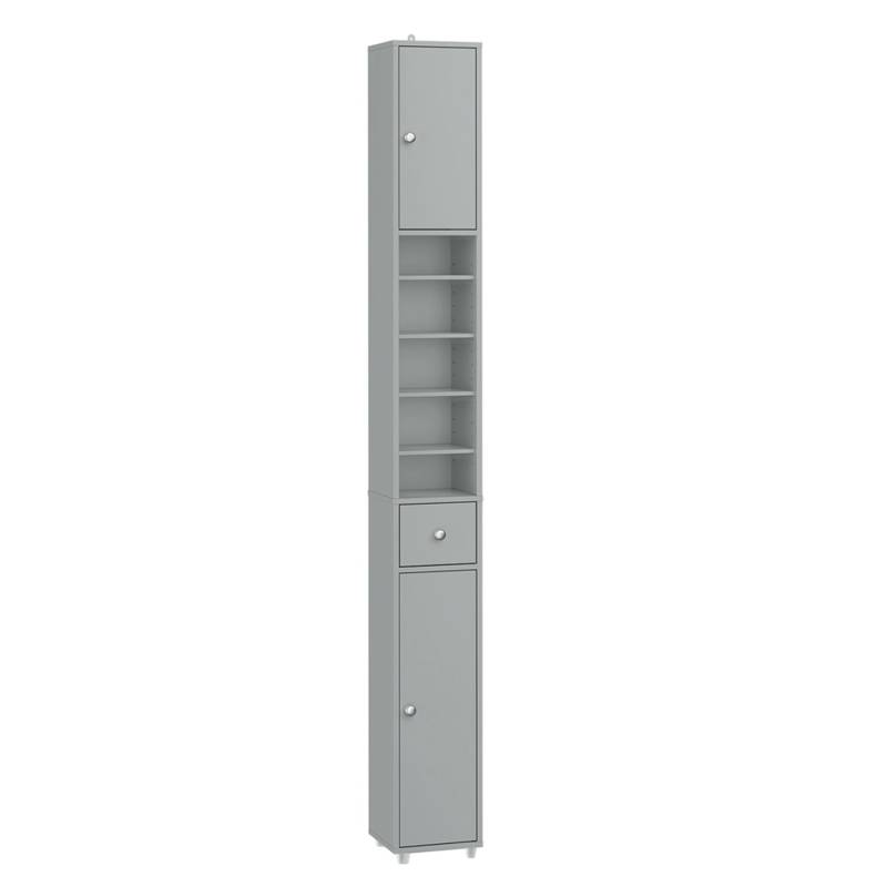 SoBuy Badezimmerschrank Hochschrank Badregal mit 6 Einlegeböden 20x180x20cm BZR34-II-HG von SoBuy