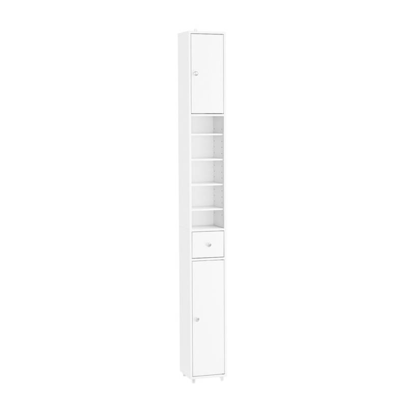 SoBuy Badezimmerschrank Hochschrank Badregal mit 6 Einlegeböden 20x180x20cm BZR34-II-W von SoBuy