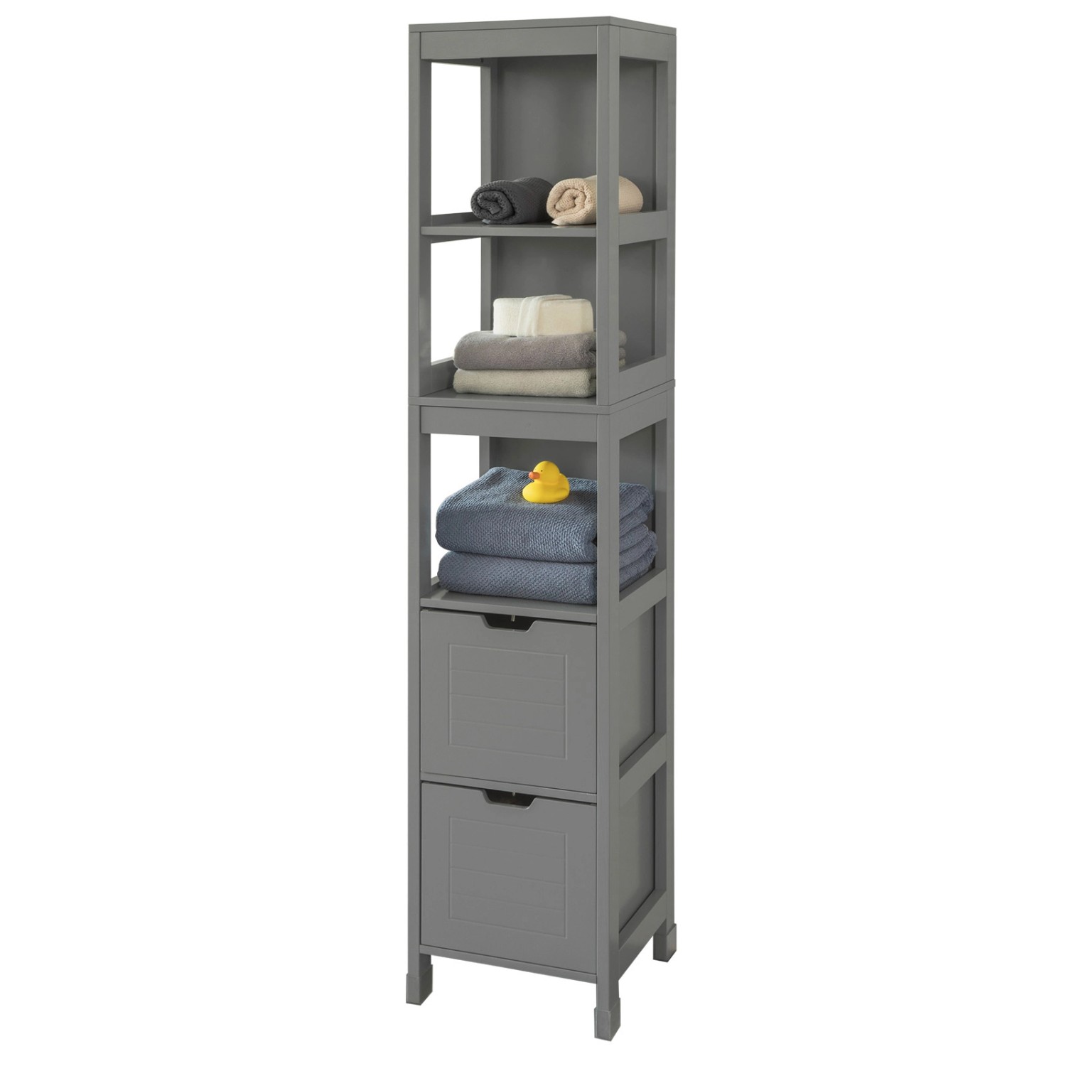 SoBuy Badezimmerschrank Hochschrank mit 2 Körben Badregal 30x144x30cm Grau FRG126-SG von SoBuy