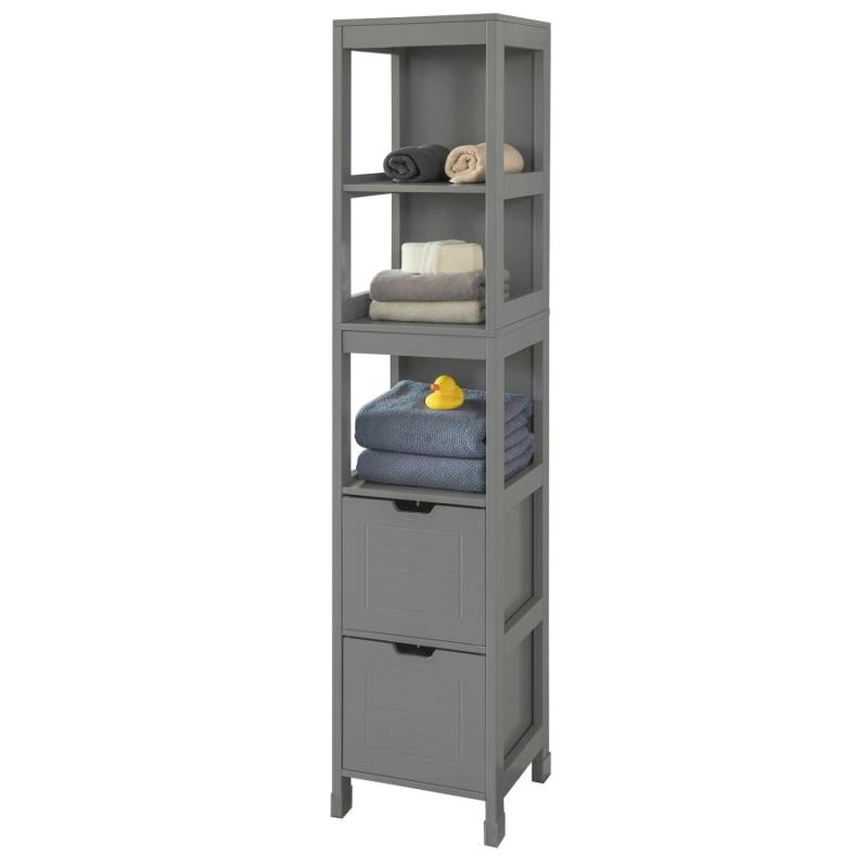 SoBuy Badezimmerschrank Hochschrank mit 2 Körben Badregal 30x144x30cm Grau FRG126-SG von SoBuy