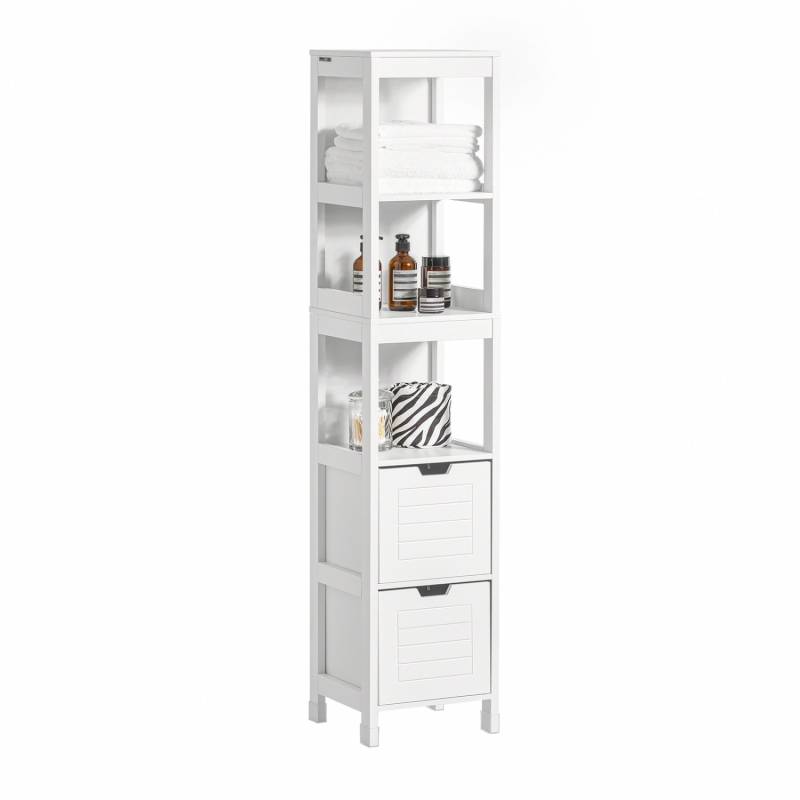 SoBuy Badezimmerschrank Hochschrank mit 2 Körben Badregal 30x144x30cm Weiß FRG126-W von SoBuy