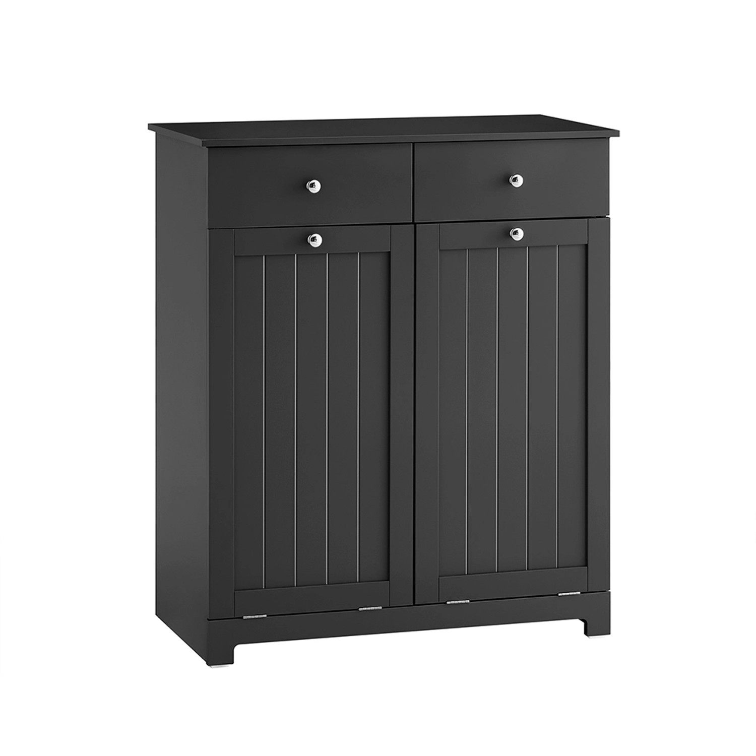 SoBuy Badschrank mit 2 Wäschesäcken Wäscheschrank Wäschesammler Schwarz 78x90x38cm BZR33-II-SCH von SoBuy