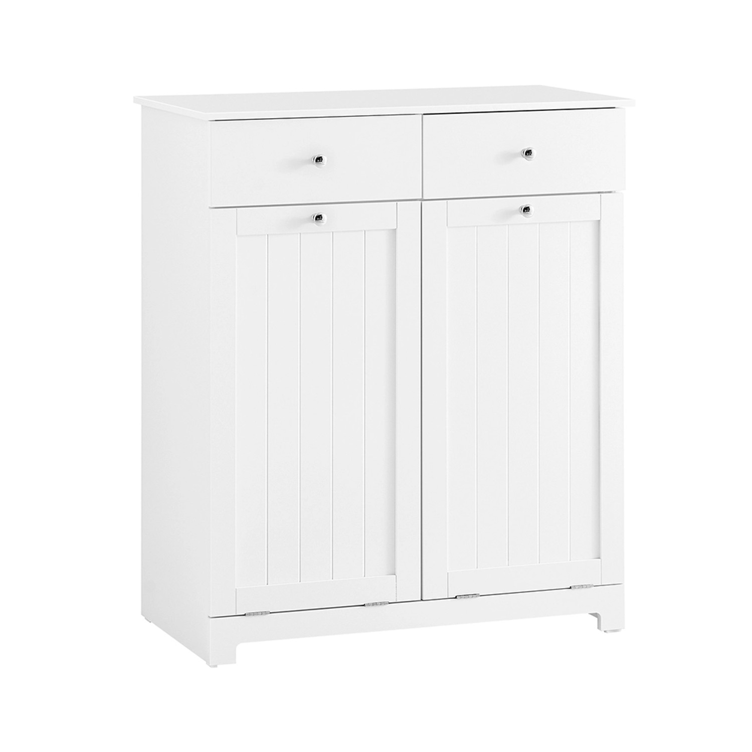 SoBuy Badschrank mit 2 Wäschesäcken Wäscheschrank Wäschesammler Weiß 78x90x38cm BZR33-II-W von SoBuy
