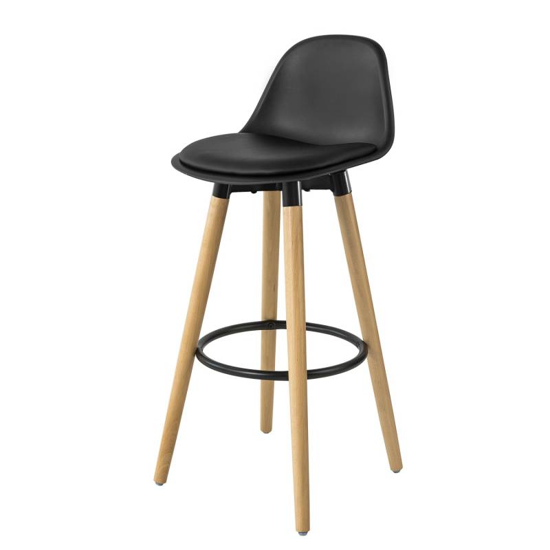SoBuy Barhocker mit Fußstütze Barstuhl mit Rücklehne Schwarz FST70-SCH von SoBuy