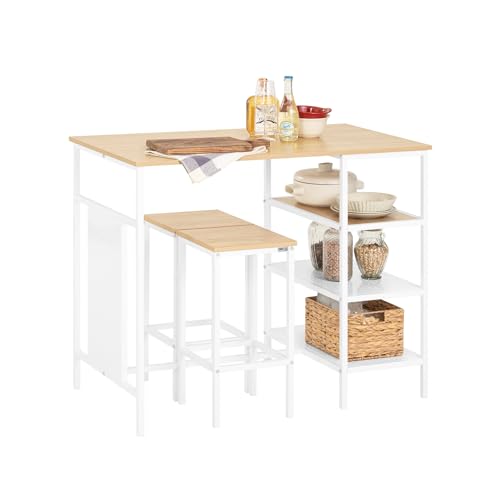 SoBuy Bartisch Set 3-teilig Esstisch Bistrotisch mit 2 Stühlen Sitzgruppe Balkontisch Stehtisch Balkontisch OGT51-WN von SoBuy