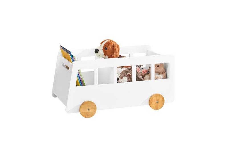 SoBuy Bücherregal KMB41, Spielzeugtruhe Kinderzimmerregal mit Rollen, Bücherregal Kinder, Kinderregal Aufbewahrungsregal für Kinder Bücherständer Spielzeugregal von SoBuy