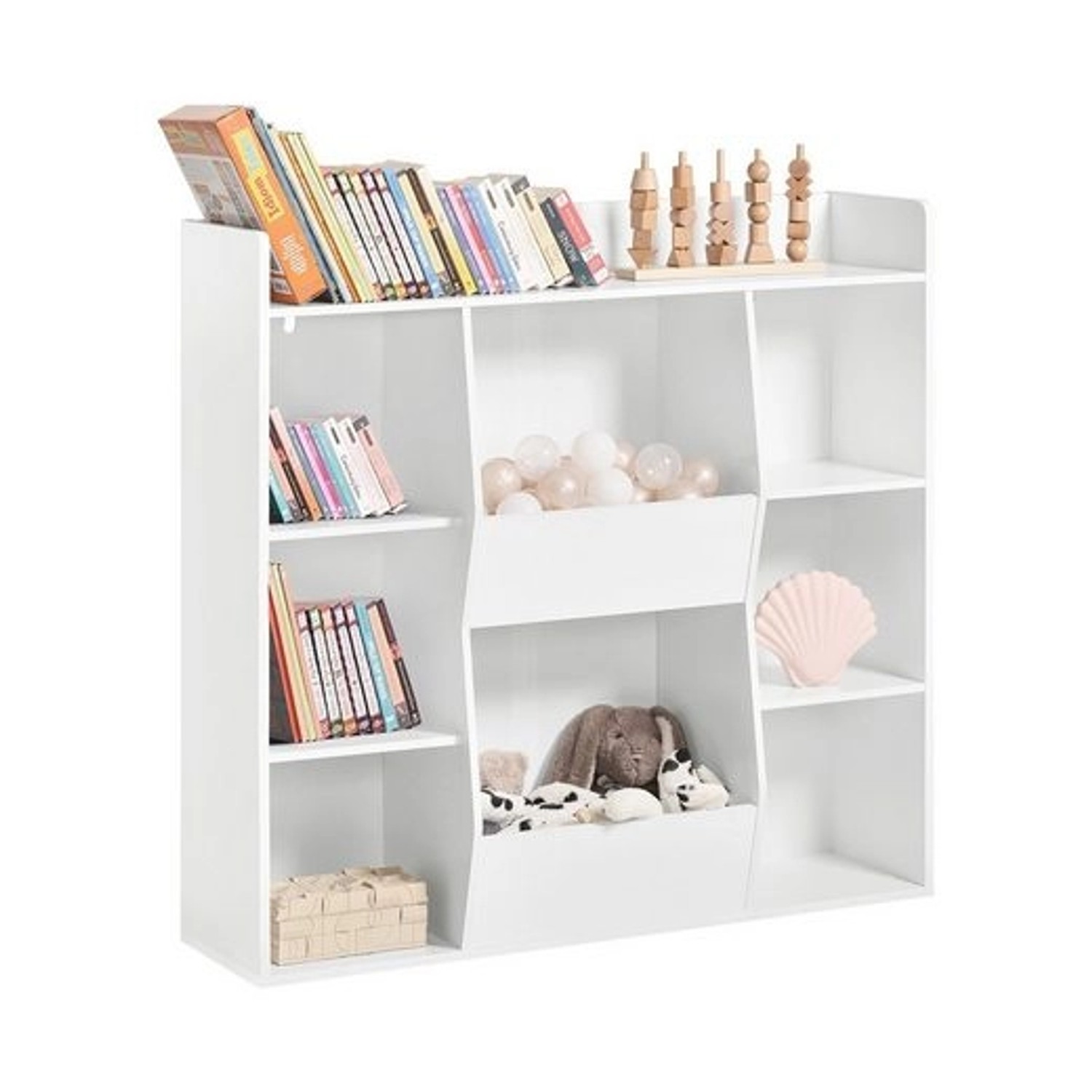 SoBuy Bücherregal für Kinder Kinderregal Aufbewahrungsregal Standregal KMB55-W von SoBuy