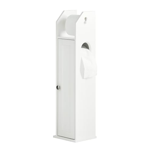 SoBuy FRG135-W Freistehend Toilettenrollenhalter Badregal Standschrank Seitenschrank weiß BHT ca: 20x78x18cm SoBuy FRG135-W Freistehend Toilettenrollenhalter Badregal Standschrank Seitenschrank weiß BHT ca: 20x78x18cm von SoBuy