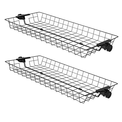 SoBuy Set aus 2 Metallaufbewahrungskörben für Teleskopschrank-System – Körbe für Kleiderständer und Garderobenstange FRG34-P02 von SoBuy