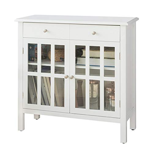 SoBuy FSB23-W Küchenschrank mit Schublade und 2 Türen Kommode Sideboard mit verstellbare Regalebene Flurschrank Beistellschrank weiß BHT ca.: 80x80x34cm von SoBuy