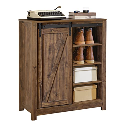 SoBuy FSB59-N Sideboard mit Schiebetür Kommode Schuhschrank schmal Schrank Küchenschrank Flurschrank Beistellschrank Aufbewahrungsschrank BHT ca.: 80x92x35cm von SoBuy