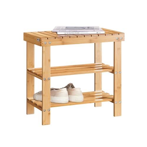 SoBuy FSR02-K-N Schuhregal Sitzbank Schuhbank aus hochwertigem Bambus mit 2 Jahren Garantie B50cm von SoBuy