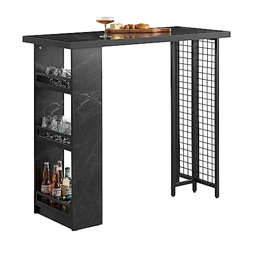 SoBuy FWT100-SCH Bartisch Esstisch Balkontisch Küchentisch Bistrotisch Stehtisch Bartresen Balkontisch Beistelltisch Schwarz BHT ca. 120x105x50cm von SoBuy