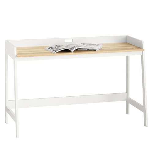 SoBuy FWT41-WN Schreibtisch Tisch Computertisch Bürotisch weiß/Natur BHT ca. 125x80x52cm von SoBuy