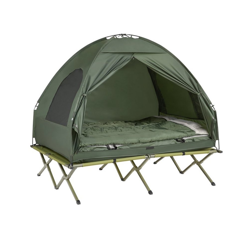 SoBuy Feldbett OGS32 Campingzelt 4in1-Zelt mit Campingliege Schlafsack Luftmatratze von SoBuy