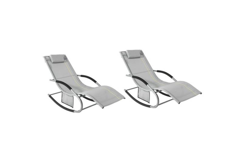 SoBuy Gartenliege OGS28x2, 2 st, Sonnenliege 2 Personen Liegestuhl Gartenliege wetterfest,Outdoor von SoBuy