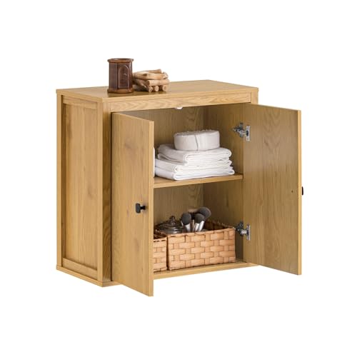 SoBuy Hängeschrank Badschrank Küchenschrank Medizinschrank Wandschrank Badmöbel Dunkelnatur BHT ca. 60x60x30cm BZR168-SN von SoBuy