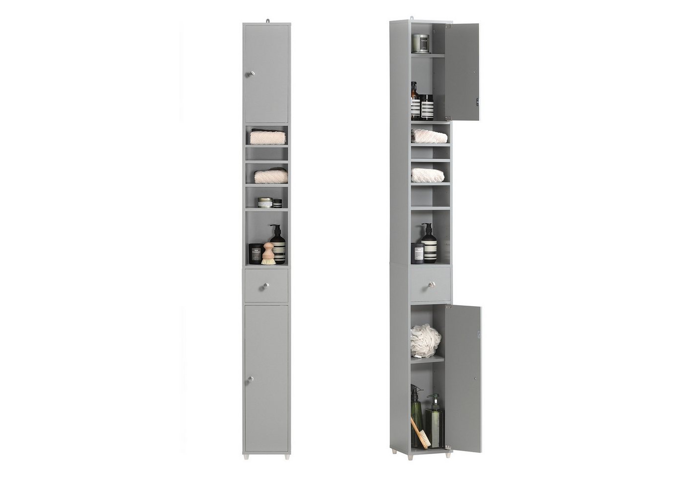 SoBuy Hochschrank BZR34, Badschrank schmal, Badezimmermöbel, Wasserabweisender Badzimmerschrank mit verstellbare Ablagen Badkommode schmal Badezimmer SoBuy Hochschrank BZR34, Badschrank schmal, Badezimmermöbel, Wasserabweisender Badzimmerschrank mit verstellbare Ablagen Badkommode schmal Badezimmer von SoBuy