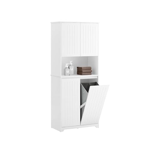 SoBuy Wäscheschrank Hochschrank 170cm Schmaler Badschrank mit Wäschekorb & Regal, Badezimmer Hochschrank mit 2 Türen – Platzsparendes Badmöbel Weiß BZR150-W SoBuy Wäscheschrank Hochschrank 170cm Schmaler Badschrank mit Wäschekorb & Regal, Badezimmer Hochschrank mit 2 Türen – Platzsparendes Badmöbel Weiß BZR150-W von SoBuy