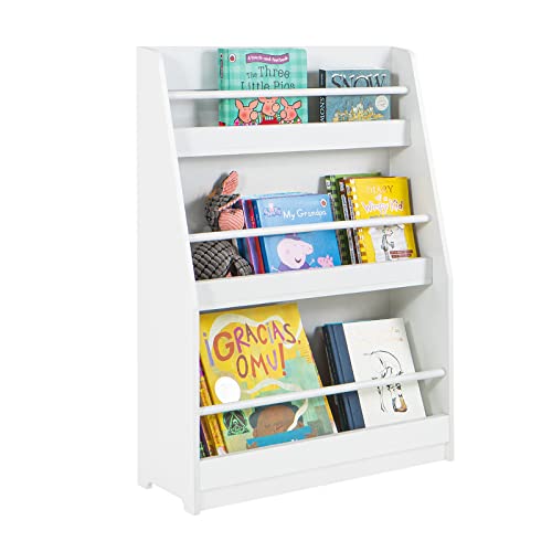 SoBuy KMB45-W Kinderregal Bücherregal für Kinder Wandregal Aufbewahrungsregal mit 3 Ablagen für Bücher und Deko weiß BHT ca.: 58x81x18cm von SoBuy