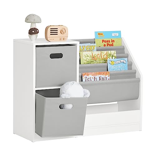 SoBuy KMB76-W Bücherregal Kinder Kinderregal mit Boxen Aufbewahrungsregal Kinder Spielzeugregal Kinderzimmer Möbel weiß BHT ca. 80x61x30cm von SoBuy