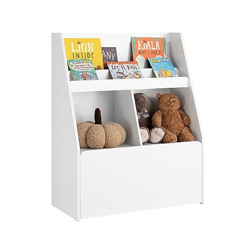 SoBuy KMB83-W Kinderregal mit Einer herausnehmbaren Spielzeugtruhe Bücherregal Kinder Kinderzimmer Regal Kinder Aufbewahrungsregal für Kinder Kinderzimmer Möbel Weiß BHT ca. 76x100x40cm von SoBuy