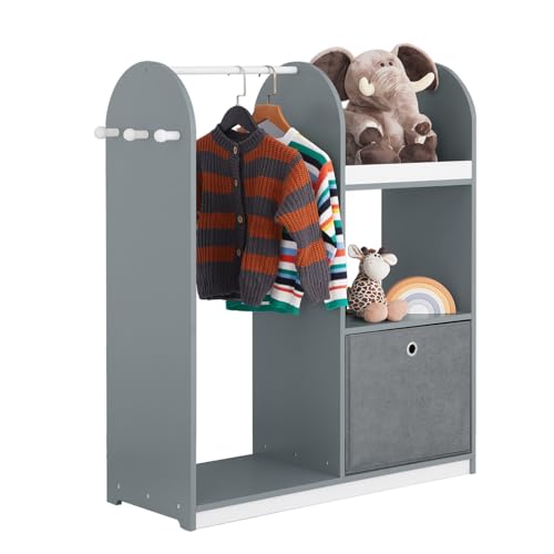 SoBuy Kinderkleiderschrank mit 3 Haken Kindergarderobe Kleiderschrank Kinderzimmer Kinder Kleiderschränke mit Boxen Kleiderständer Kinder Regal Kinderzimmer Gris 97x108x35cm KMB40-HG SoBuy Kinderkleiderschrank mit 3 Haken Kindergarderobe Kleiderschrank Kinderzimmer Kinder Kleiderschränke mit Boxen Kleiderständer Kinder Regal Kinderzimmer Gris 97x108x35cm KMB40-HG von SoBuy