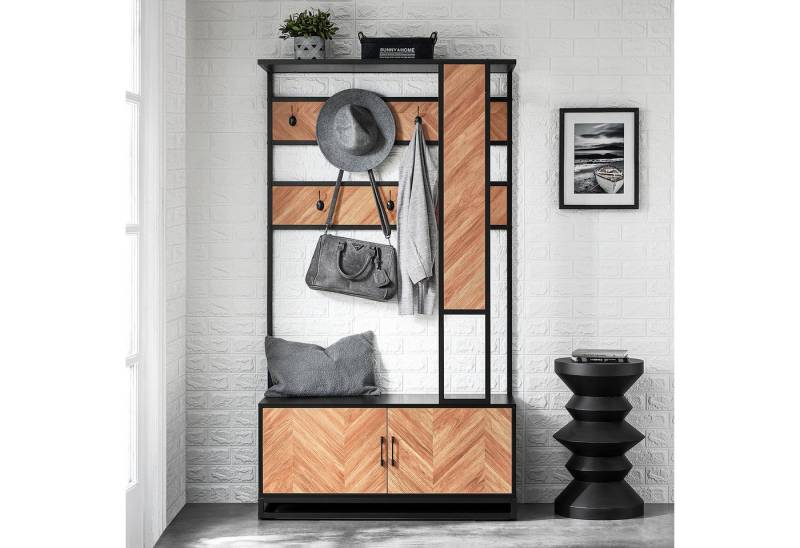 SoBuy Kleiderständer FSR194, Garderobenständer Garderobe mit Sitzbank Kleiderständer Eingangsmöbel von SoBuy