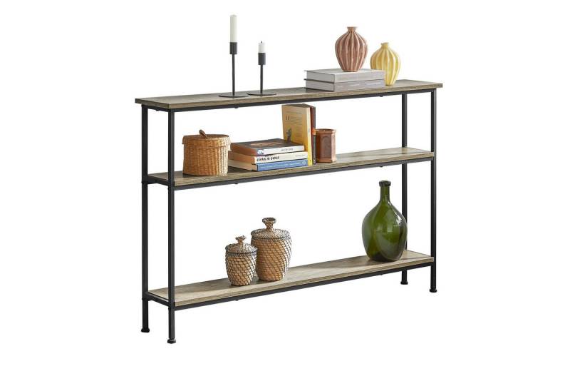 SoBuy Konsolentisch FSB49, schmaler Sofatisch, Breite 120cm, für Wohnzimmer, Flur, Büro, mit 3 Ablagen Flurtisch Dekotisch Sideboard schmaler Beistelltisch SoBuy Konsolentisch FSB49, schmaler Sofatisch, Breite 120cm, für Wohnzimmer, Flur, Büro, mit 3 Ablagen Flurtisch Dekotisch Sideboard schmaler Beistelltisch von SoBuy