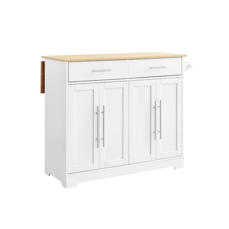 SoBuy Kücheninsel Servierwagen Küchenwagen mit Ausziehbarer Arbeitsplatte 113x91x69cm FKW129-WN von SoBuy