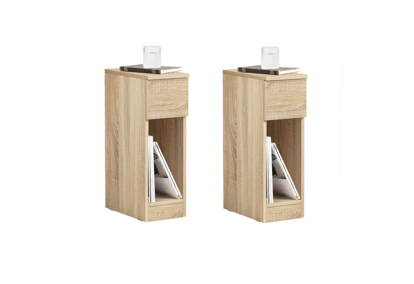 SoBuy Nachttisch FBT111, 2er Set, Beistelltisch schmal, Nachtschrank Nachtkommode, offenes Fach SoBuy Nachttisch FBT111, 2er Set, Beistelltisch schmal, Nachtschrank Nachtkommode, offenes Fach von SoBuy