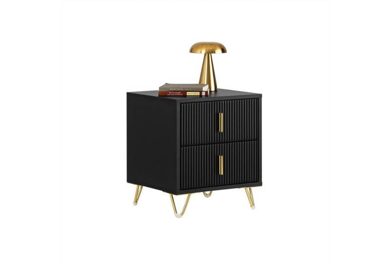 SoBuy Nachttisch FBT115, Couchtisch Schlafzimmer Wohnzimmer, (1-St), Nachtschrank mit 2 Schubladen, Beistelltisch, Nachtkommode von SoBuy