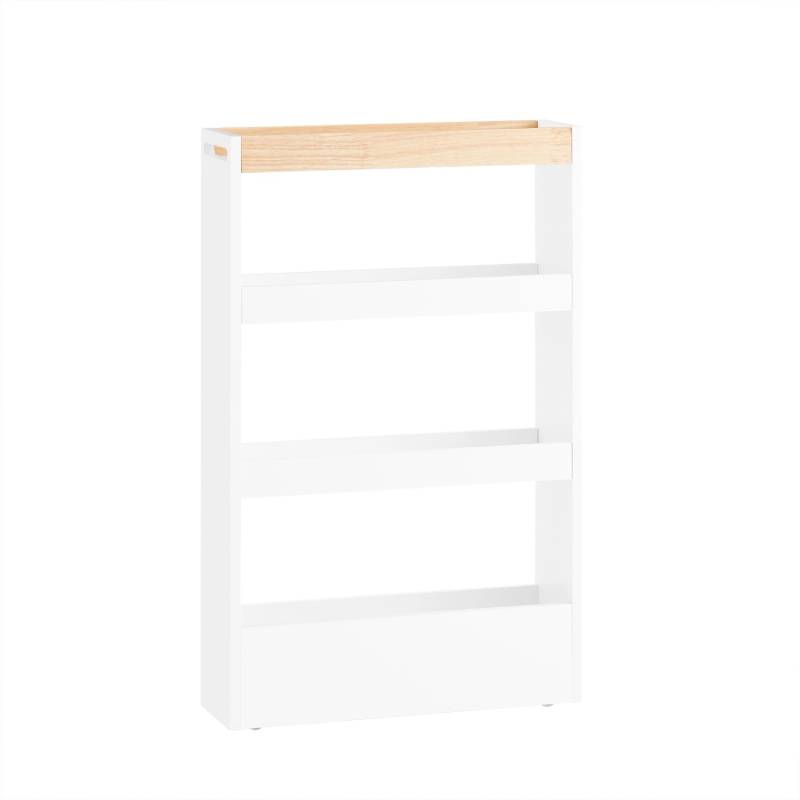 SoBuy Nischenwagen mit 4 Etagen Küchenregal Schmal Weiß 15x80x50cm NSR12-W von SoBuy