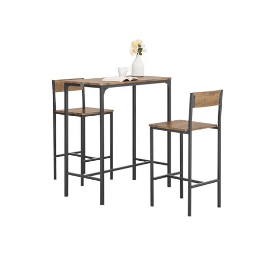 SoBuy OGT03-XL Bartisch Set 3-teilig Esstisch Bistrotisch Balkonmöbel Bistromöbe von SoBuy