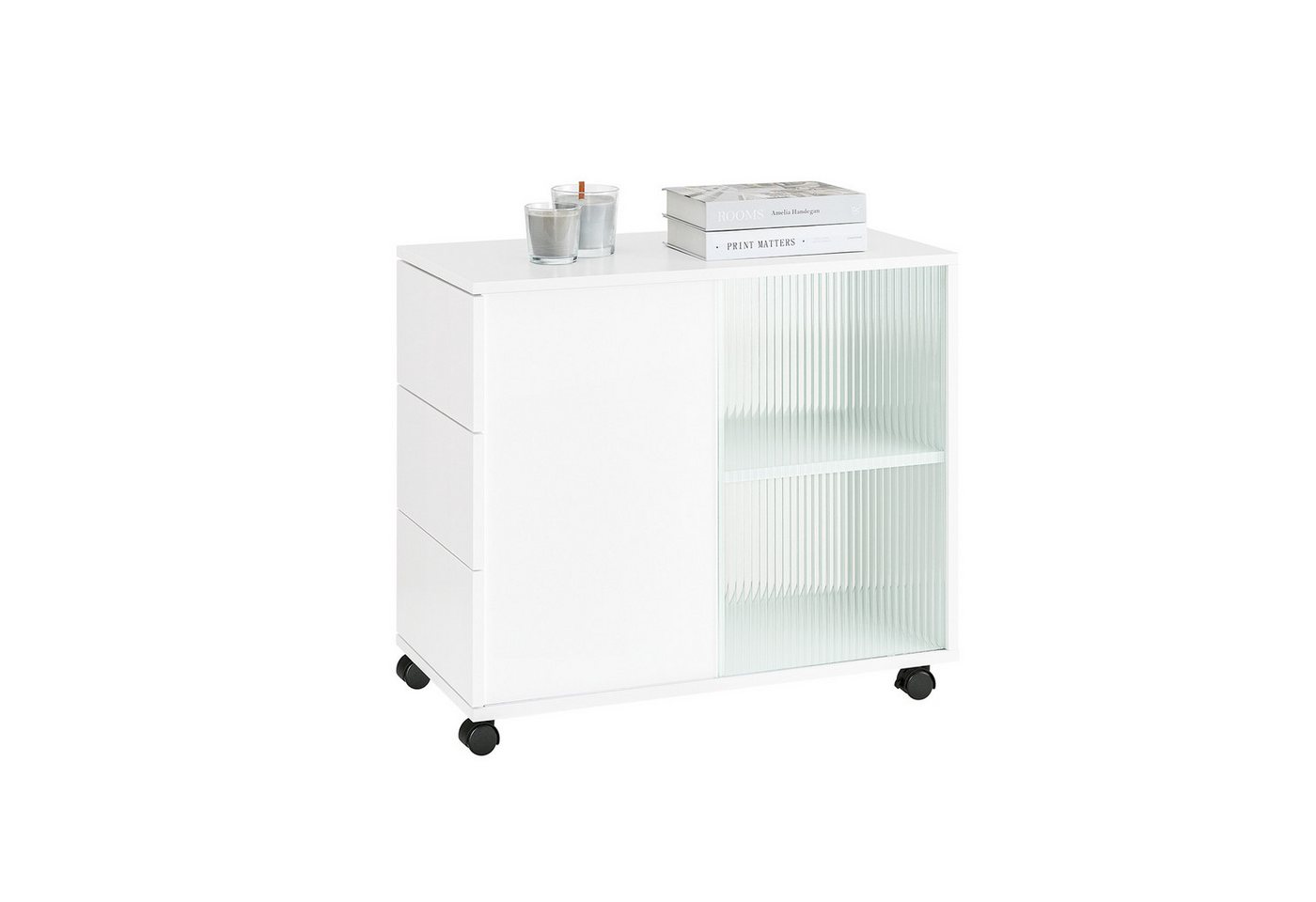 SoBuy Rollcontainer FBT141, Aktenschrank Druckertisch Druckerständer Beistellwagen Beistelltisch von SoBuy