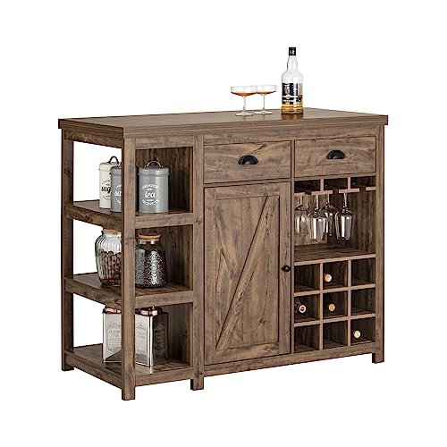 SoBuy SVW20-N Kücheninsel freistehend Küchenschrank Highborad Kommode Schrank Sideboard Bartisch Esstisch Buffet Vintage Industrie-Design BHT ca: 110x95x55cm von SoBuy