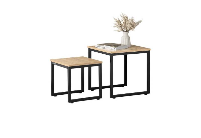 SoBuy Satztisch FBT42, Wohnzimmertisch, Tisch-Set, 2er Set Couchtisch Beistelltisch 2-teilig Satztisch Sofatisch von SoBuy