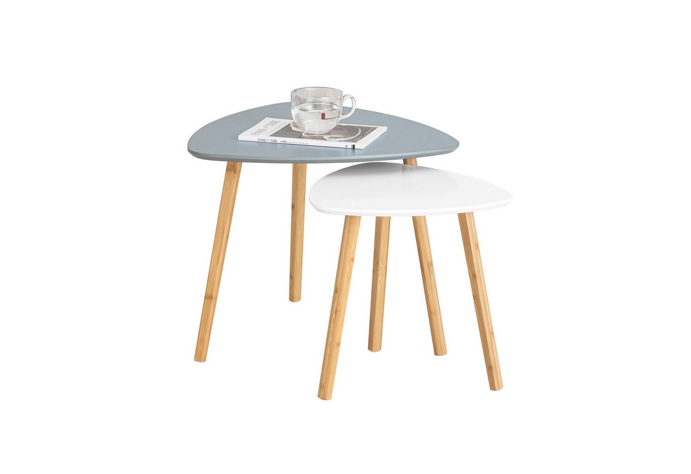 SoBuy Satztisch FBT74, 2er Set Beistelltisch mit Ablagen Couchtisch Sofatisch Kaffeetisch von SoBuy