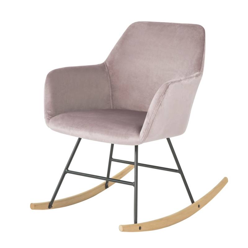 SoBuy Schaukelsessel Schaukelstuhl Relaxstuhl aus Samt und Buche FST68-P von SoBuy