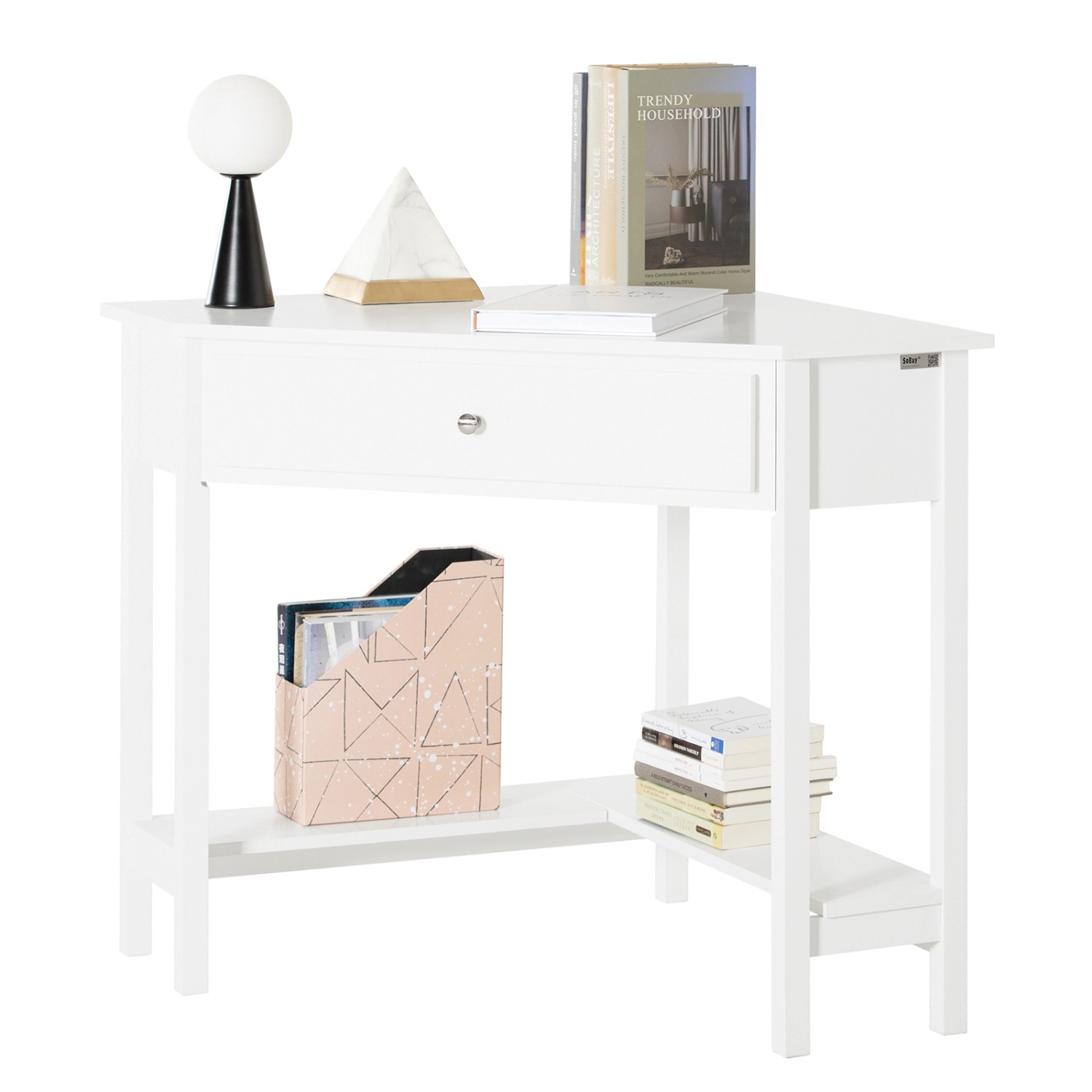 SoBuy Schreibtisch mit Ablage Arbeitszimmer MDF Weiß FWT31-W SoBuy Schreibtisch mit Ablage Arbeitszimmer MDF Weiß FWT31-W von SoBuy