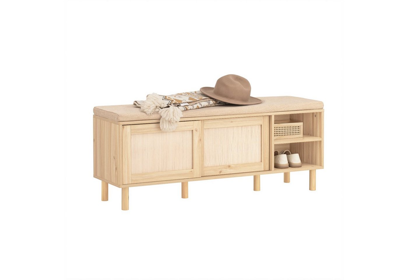 SoBuy Schuhbank FSR163, Schuhbank mit Sitzfläche, Schuhschrank schmal mit Schiebetüren, Sitzbank mit Stauraum Dielenbank Schuhtruhe Sitzkommode Schuhregal SoBuy Schuhbank FSR163, Schuhbank mit Sitzfläche, Schuhschrank schmal mit Schiebetüren, Sitzbank mit Stauraum Dielenbank Schuhtruhe Sitzkommode Schuhregal von SoBuy