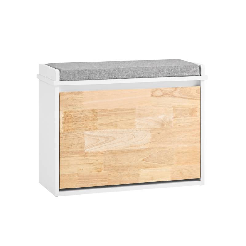 SoBuy Schuhbank mit Klappe Garderobenbank Schmal mit Sitzkissen FSR179-K-WN von SoBuy