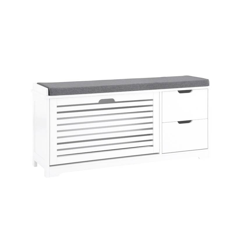 SoBuy Schuhkipper Schuhbank mit 1 Klappe und 2 Schubladen Sitzbank FSR185-W von SoBuy